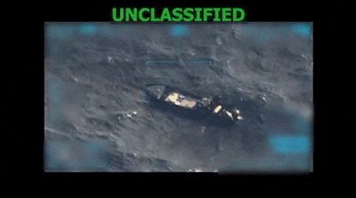 FILE PHOTO: A combination image shows two screen captures from a video posted on the X account of The White House depicting what U.S. President Trump said was a U.S. military strike on a Venezuelan drug cartel vessel