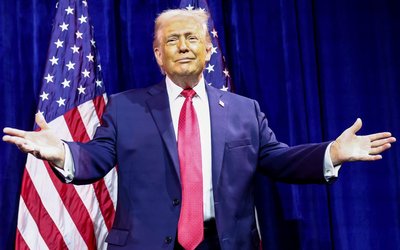 U.S. President Donald Trump addresses House Republicans at the Kennedy Center in Washington