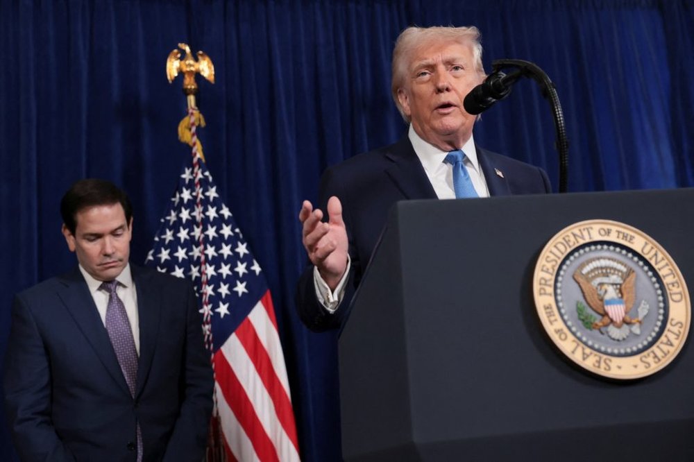 U.S. President Trump holds press conference following U.S. military strike on Venezuela, in Palm Beach