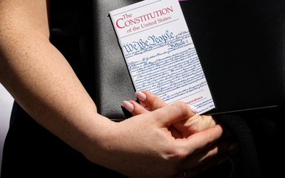U.S. Senators Schumer and Gillibrand hold Free Speech rally in Foley Square in front of Federal Courthouse in New York