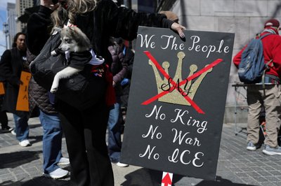 "No Kings" protest, in New York