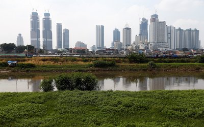 General view of the city skyline of Indonesian capital Jakarta