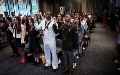 U.S. Citizenship and Immigration Services (USCIS) naturalization ceremony in New York