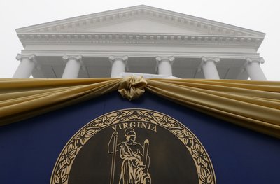 Heavy fog hangs over the State Capitol ahead of the swearing-in ceremony of McAuliffe as Virginia's governor in Richmond