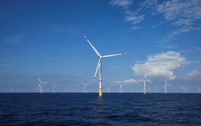 FILE PHOTO: An offshore wind project in the German North Sea is seen in this handout image