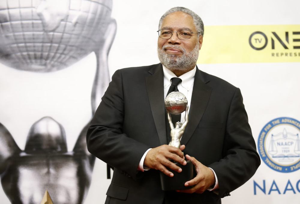 Dr. Lonnie G. Bunch III poses with his President's Award backstage at the 48th NAACP Image Awards in Pasadena