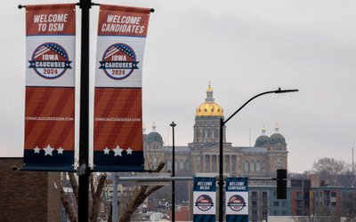 The Iowa Republican Party holds its annual legislative breakfast a week ahead of the caucus vote in Des Moines