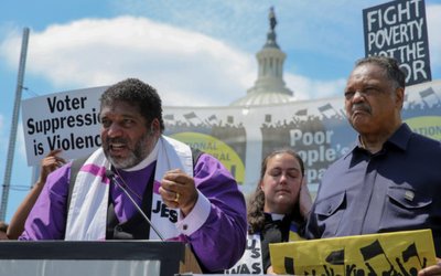 Organizers and clergy hold a Poor People's Campaign rally at the U.S. Capitol