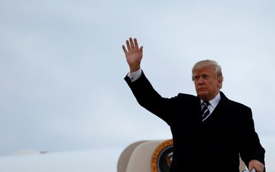 President Donald Trump returns to Washington