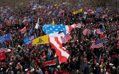 Supporters of U.S. President Donald Trump gather in Washington