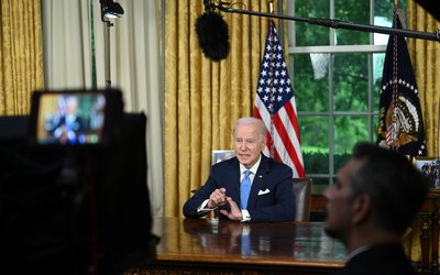 U.S. President Biden delivers a speech about bipartisan legislation that lifts federal government's $31.4 trillion debt ceiling