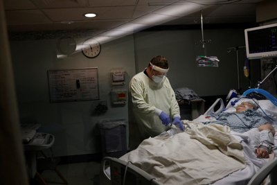 COVID-19 care at the Intensive Care Unit (ICU) at Western Reserve Hospital in Cuyahoga Falls, Ohio