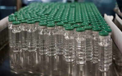 Vials of AstraZeneca's COVISHIELD, coronavirus disease (COVID-19) vaccine are seen before they are packaged inside a lab at Serum Institute of India, in Pune