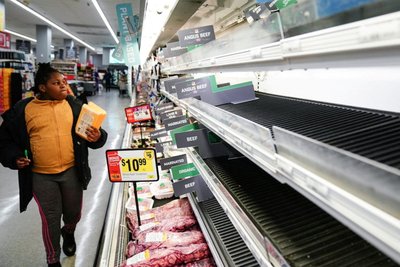 Low stock store shelves in Washington