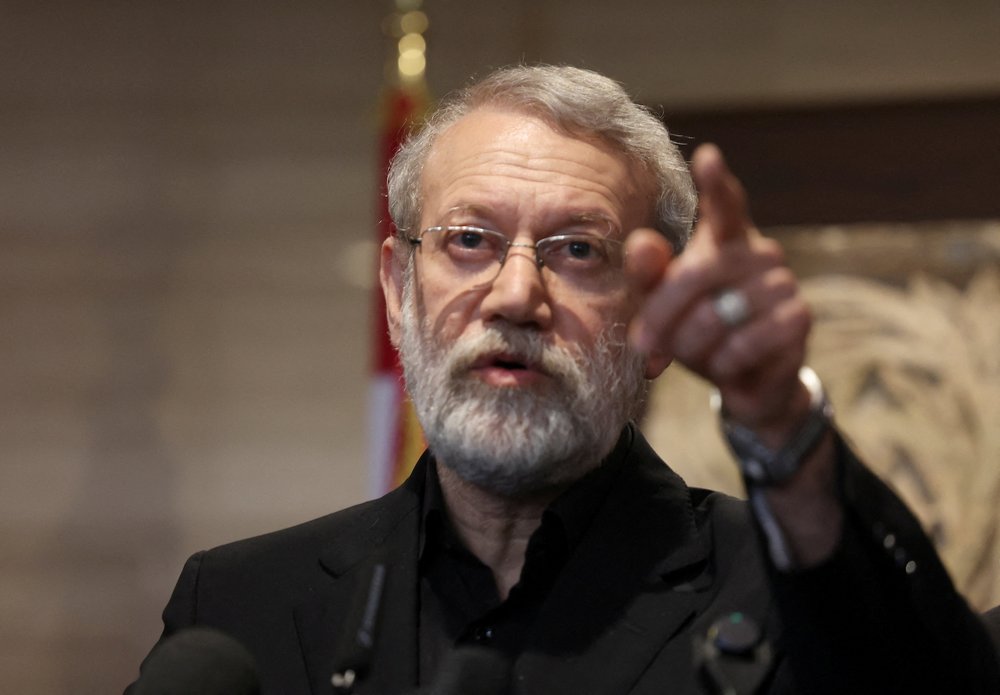 FILE PHOTO: Iran's Supreme National Security Council Secretary Ali Larijani speaks after meeting with Lebanese parliament speaker Nabih Berri, in Beirut